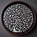 Bone Inlay Round Serving Trays