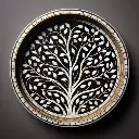 Bone Inlay Round Serving Trays